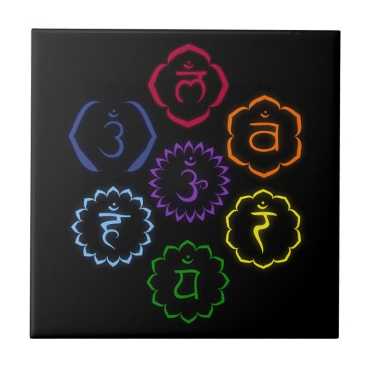 7 Chakras in Circle Tegeltje (Voorkant)