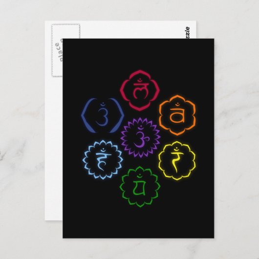 7 Chakras in een Cirkel Briefkaart (Voorkant / Achterkant)