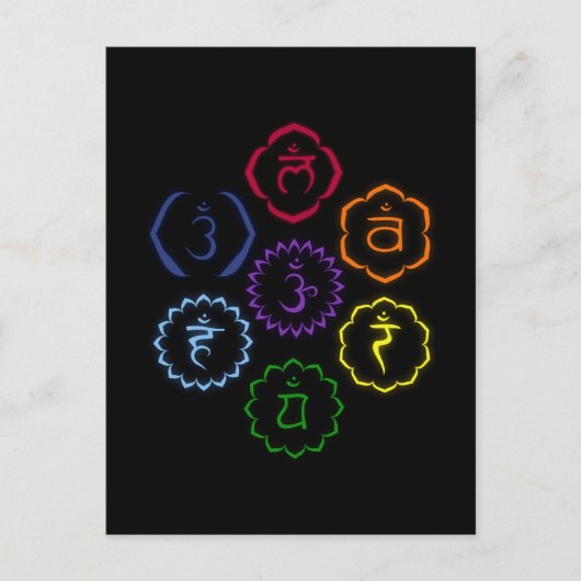 7 Chakras in een Cirkel Briefkaart (Voorkant)