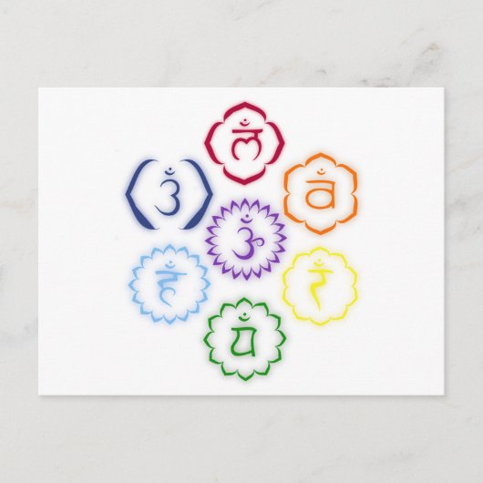 7 Chakras in een Cirkel Briefkaart (Voorkant)