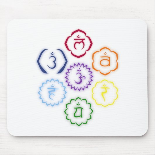 7 Chakras in een Cirkel Muismat (Voorkant)