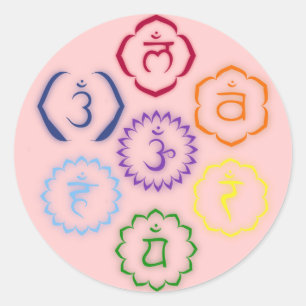 7 Chakras in een Cirkel Ronde Sticker