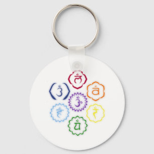 7 Chakras in een Cirkel Sleutelhanger