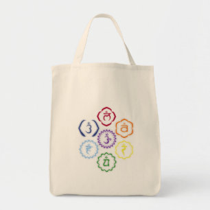7 Chakras in een Cirkel Tote Bag