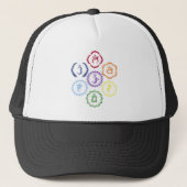 7 Chakras in een Cirkel Trucker Pet (Voorkant)