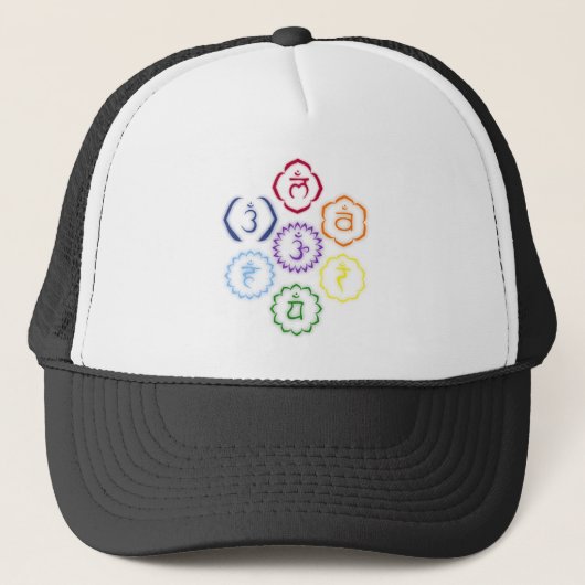 7 Chakras in een Cirkel Trucker Pet (Voorkant)