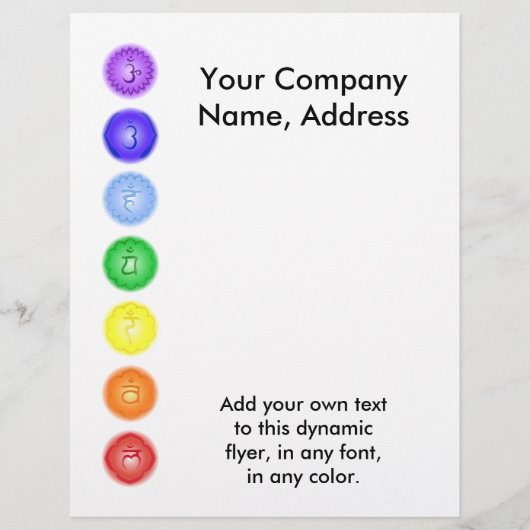 7 Chakras in een lijn Flyer (Voorkant)