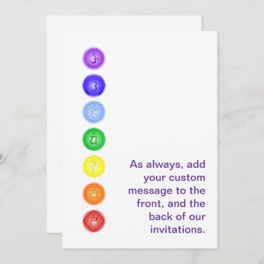 7 Chakras in een lijn Kaart (Voorkant / Achterkant)