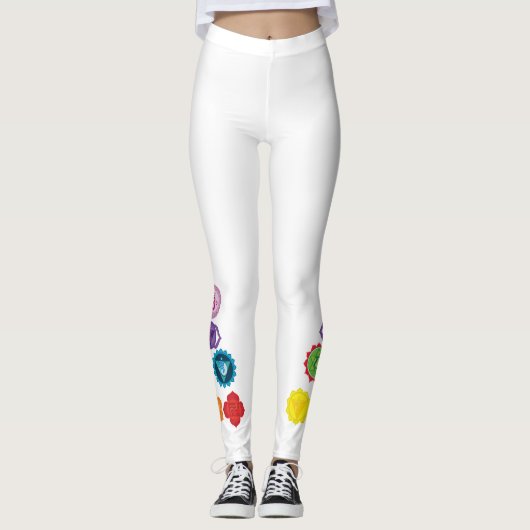 7 Chakras Kundalini Yoga Chakra Leggings, M Leggings (Voorkant)