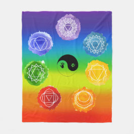 7 Chakra's medium Fleece Deken
