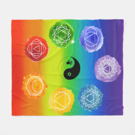 7 Chakra's medium Fleece Deken