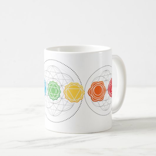 7 Chakra's rustige yoga vredige heilige cirkel mok (Voorkant rechts)