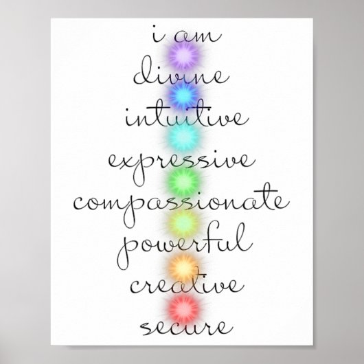 7 Chakras S Voor Yogaliefhebbers Poster (Voorkant)