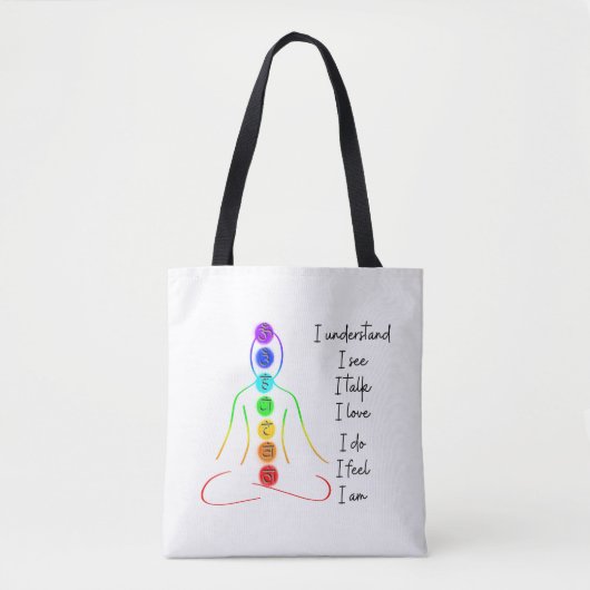 7 Chakra's stijl Yoga Meditatie Tote Bag (Voorkant)
