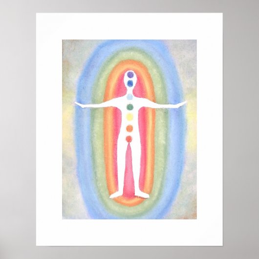 7 Chakra's Subtiele Energie Lichaam Healing Reiki Poster (Voorkant)