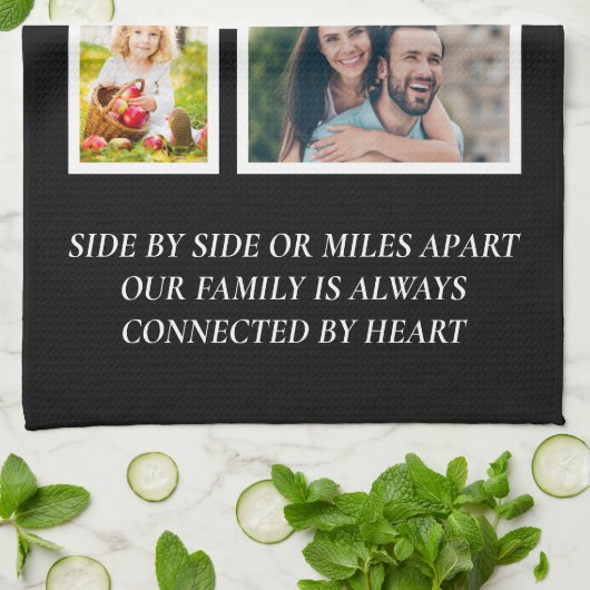 7 Citaat voor Photo Collage Black Family Quote Theedoek (Gevouwen)