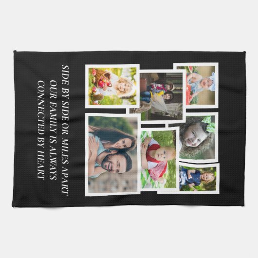 7 Citaat voor Photo Collage Black Family Quote Theedoek (Horizontaal)