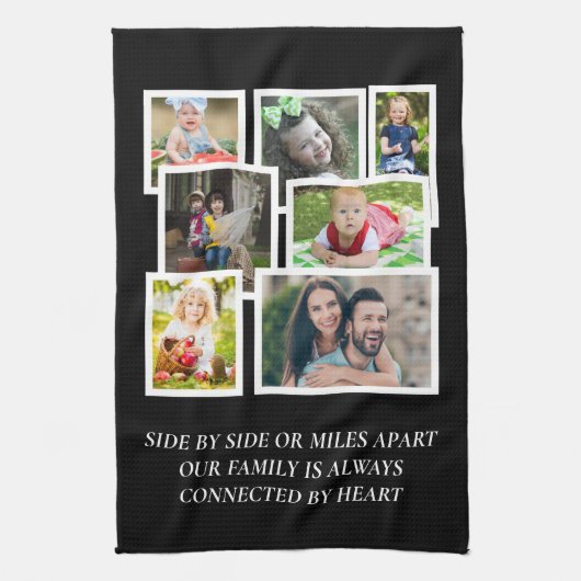7 Citaat voor Photo Collage Black Family Quote Theedoek (Verticaal)