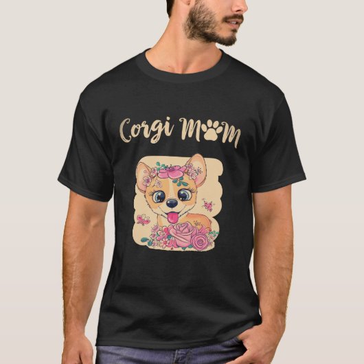 7 Corgi Moeder Corgi T-shirt (Voorkant)