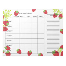 7-daagse wekelijkse maaltijdplanner – Verse aardbe Notitieblok