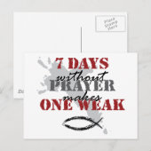 7 dagen zonder gebed maakt je zwak briefkaart (Voorkant / Achterkant)
