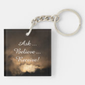 7 Daily Affirmations - Dark Universe Background Sleutelhanger (Achterkant)