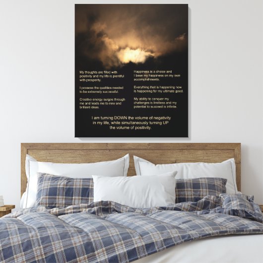 7 Daily Affirmations - Donkere Universe Background Canvas Afdruk (Insitu (Slaapkamer))
