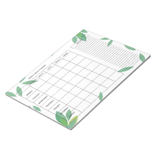 7-Day Weekly Meal Planner – Fresh Green Design Notitieblok (Schuin)