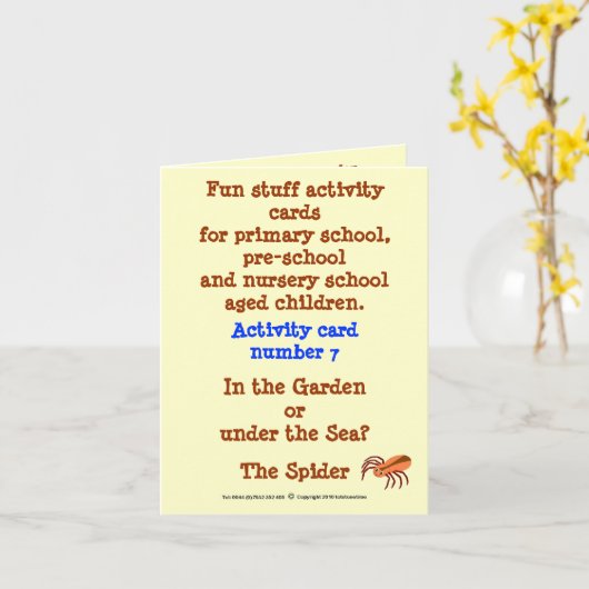 7 De Spider -Sample notitiekaart grootte (Gele Bloem)