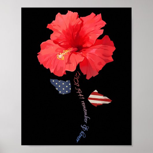 7 december 1941 Hibiscus, Pearl Harbor Memorial Poster (Voorkant)
