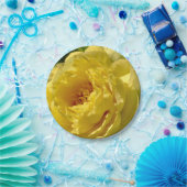 7"document borden, Dubbele Gele Pioen Papieren Bordje (Feest)