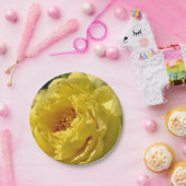 7"document borden, Dubbele Gele Pioen Papieren Bordje (Feest)