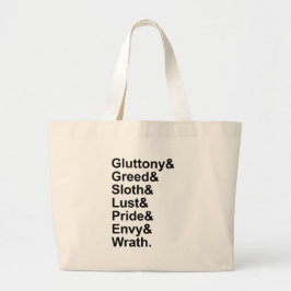 7 doodzonnen - Pride Gluttony Lust Wrath Envy Grote Tote Bag