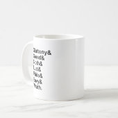 7 doodzonnen - Pride Gluttony Lust Wrath Envy Koffiemok (Voorkant links)