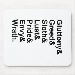 7 doodzonnen - Pride Gluttony Lust Wrath Envy Muismat