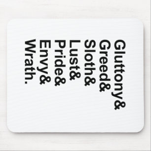 7 doodzonnen - Pride Gluttony Lust Wrath Envy Muismat