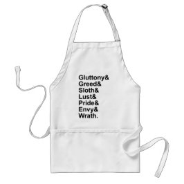 7 doodzonnen - Pride Gluttony Lust Wrath Envy Standaard Schort