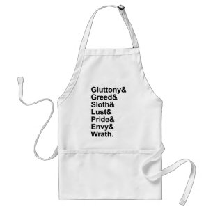 7 doodzonnen - Pride Gluttony Lust Wrath Envy Standaard Schort