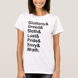 7 doodzonnen - Pride Gluttony Lust Wrath Envy T-shirt