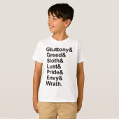 7 doodzonnen - Pride Gluttony Lust Wrath Envy T-shirt (Voorkant volledig)