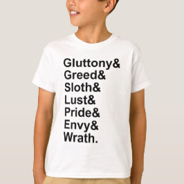 7 doodzonnen - Pride Gluttony Lust Wrath Envy T-shirt