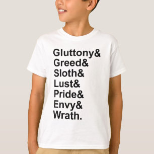 7 doodzonnen - Pride Gluttony Lust Wrath Envy T-shirt