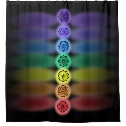 7 douchegordijn in chakras (Voorkant)
