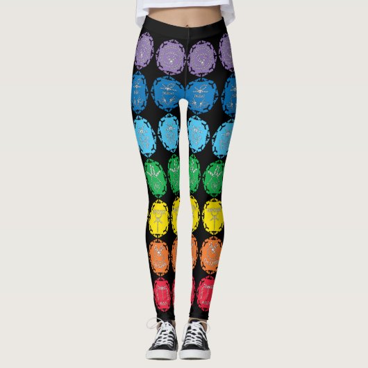 7 Dragonfly Chakras Infinity Symbol design Leggings (Voorkant)