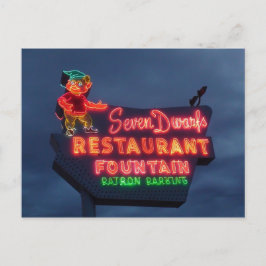 7 Dwarfs Restaurant in Wheaton Il. Retro Neon-teke Briefkaart