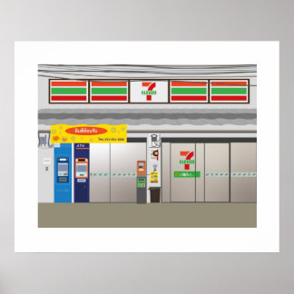 7-Eleven Storefront Bangkok Thailand Reizen Poster