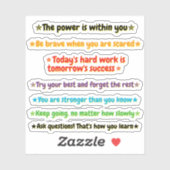 7 Encouraging Quotes for Kids | Inspirational Sticker (Vel)