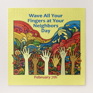 7 feb - zwaai al je vingers naar je buurman D Legpuzzel