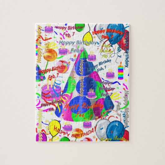 7 februari, Birthday Jigzaag Puzzle Legpuzzel (Verticaal)