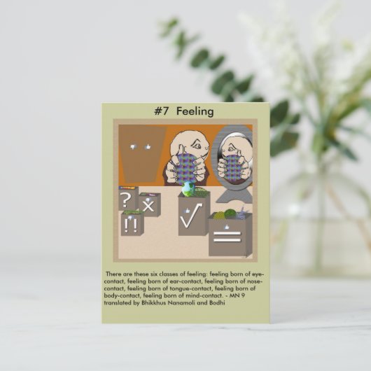 #7 Feelings - van afhankelijke opkomst Uitnodiging Briefkaart (Staand voorkant)